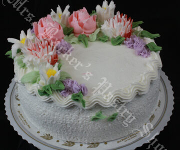 White Icing Regular Pink and  Lavender Deco